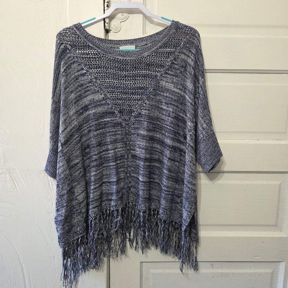 New York & Company Woman's Blue Grey Oversized Sweater short sleeve size M